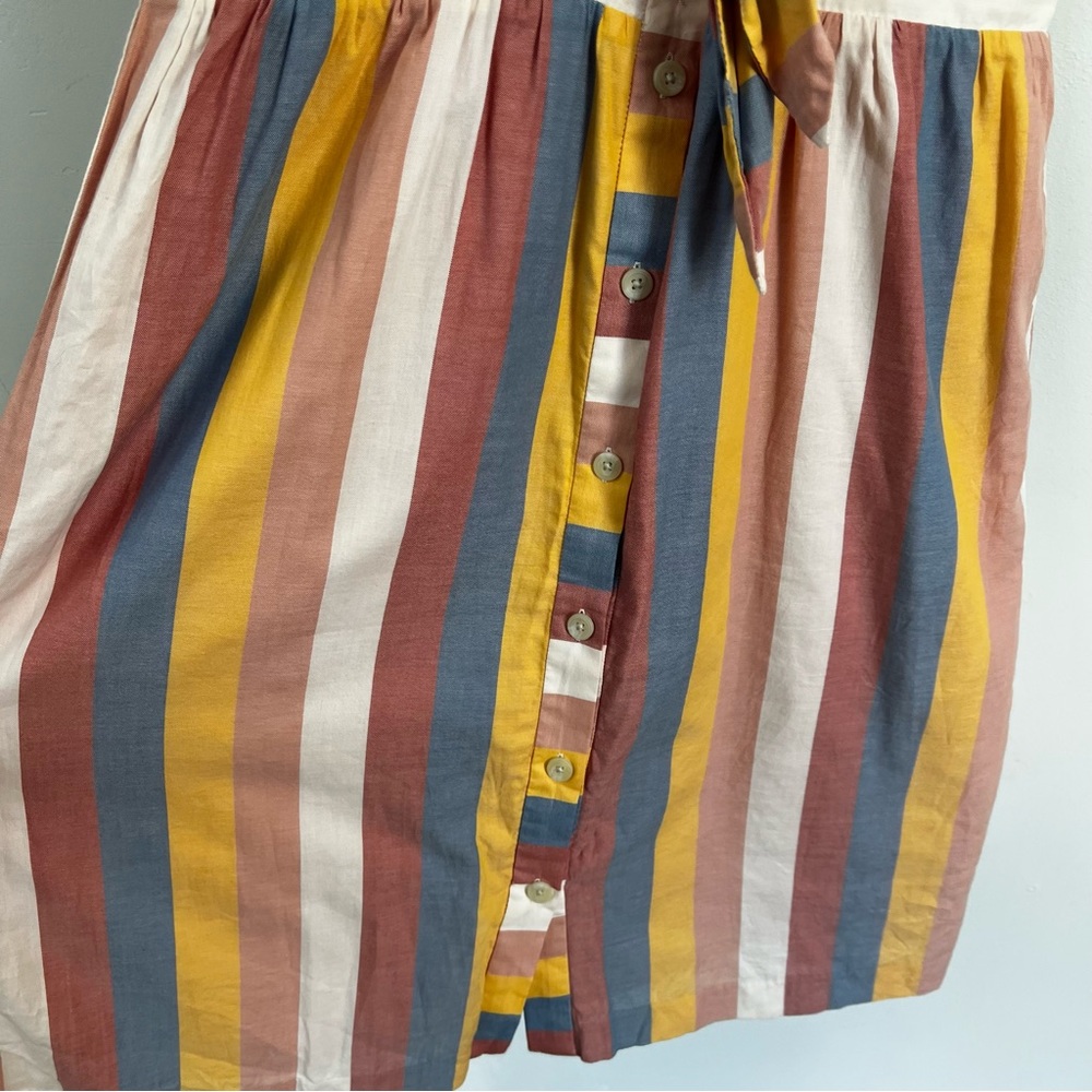 Madewell Sherbet Stripe Tie Front Cutout Dress - Picture 6 of 14